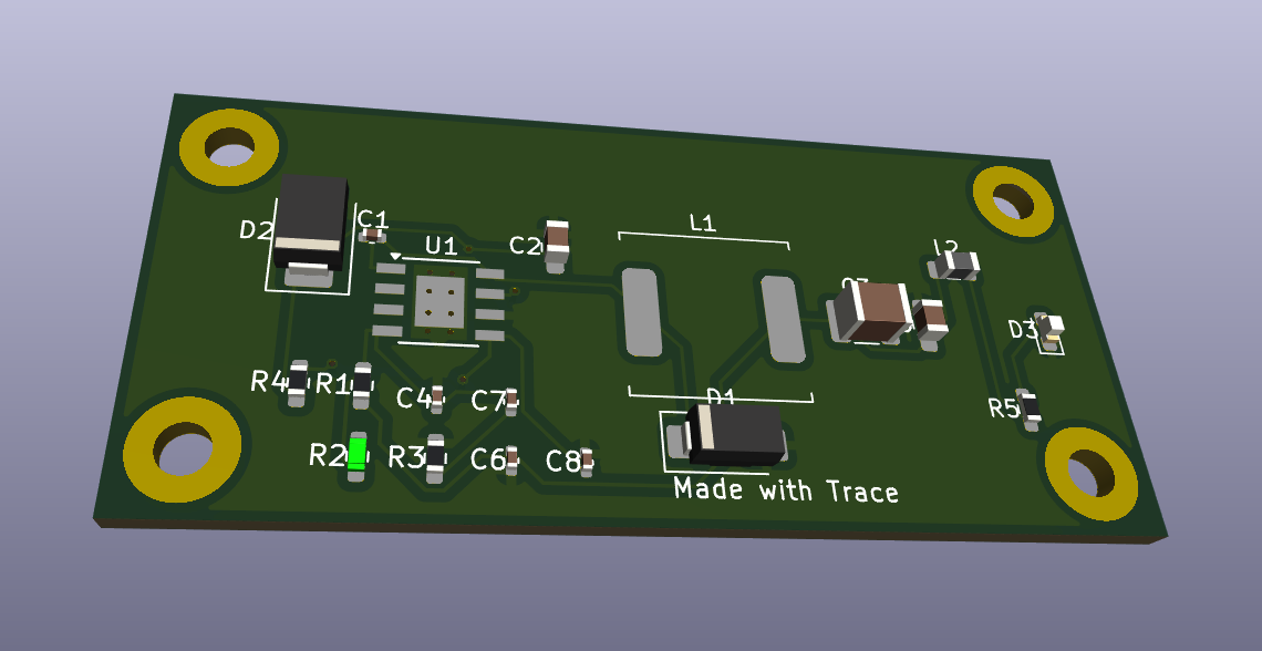 A complex FPGA board designed in Trace with the AI chat panel open